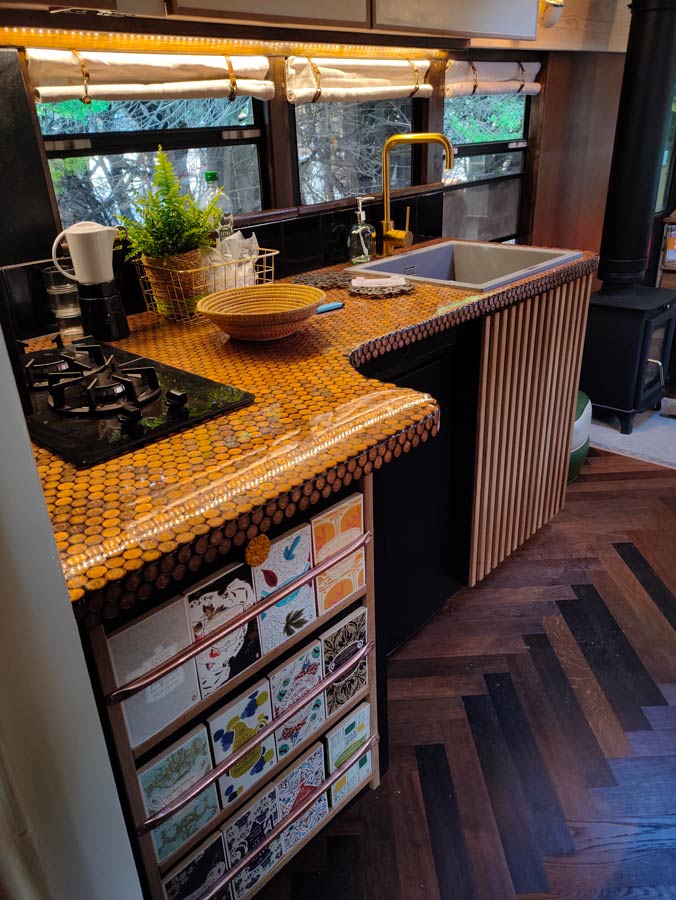 Epoxy penny worktop