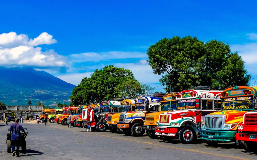 Chicken buses central america