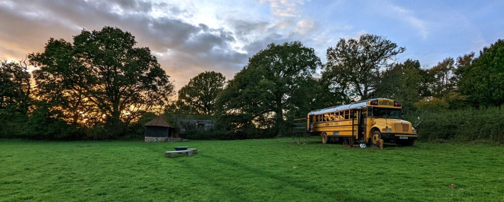 bus glamping west sussex