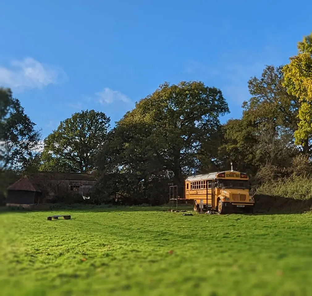 bus stay in west sussex for glamping with a hot tub